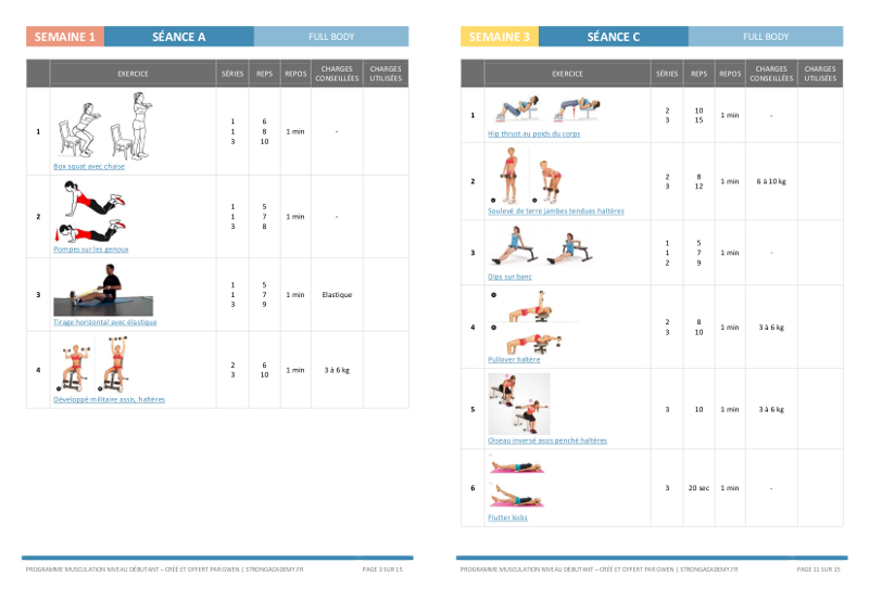 Programme de musculation à domicile pour femmes